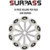 10 Pack 2'' Ultra-Quiet Nylon Garage Door Rollers 4” Stem 6200-2RS Do