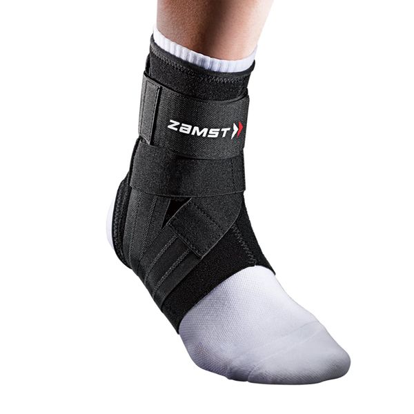 ZAMST A1 Ankle Supporter, For General Sports, Basketball, Volleyball, Tennis, Foot Joints, Fixed, L Size, For Left Foot, Black 370813