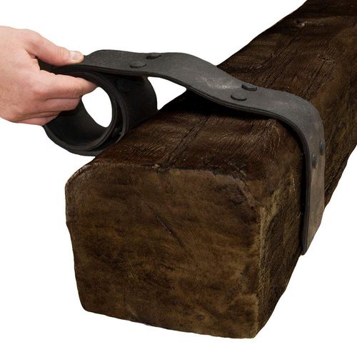 Architectural Products by Outwater 41-3/8 in. Long x 2-7/8 in. Wide Double Rubber Faux Wood Beam Strap, Black