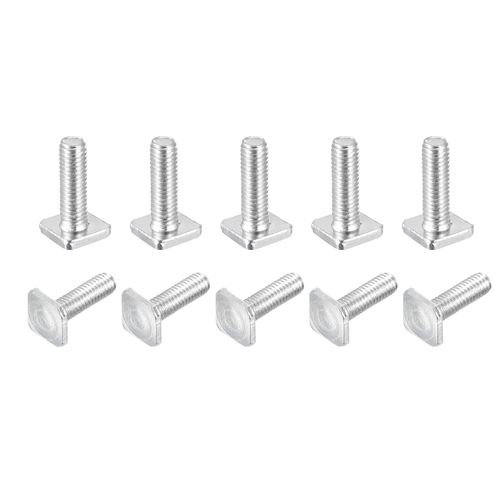 sourcing map Square Head Bolt, 20pcs M6x20mm Fully Thread Carbon Steel Grade 4.8 Square Machine Screws