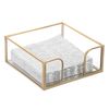 SUMTree Square Napkin Holder with Gold Frame and Mirror Bottom - Multi-Functional Storage for Kitchen, Dining Room, Bathroom
