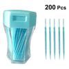 200pcs Double-Head Toothpicks Soft Plastic Oral Care Interdental Floss Cleaners Floss Picks,Braces flossers,Floss for Braces,Floss Sticks for Adults(Sky-Blue)