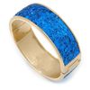 Avalaya Blue Sequin Disco Magnetic Bangle Bracelet/Gold Plating/Size M/L