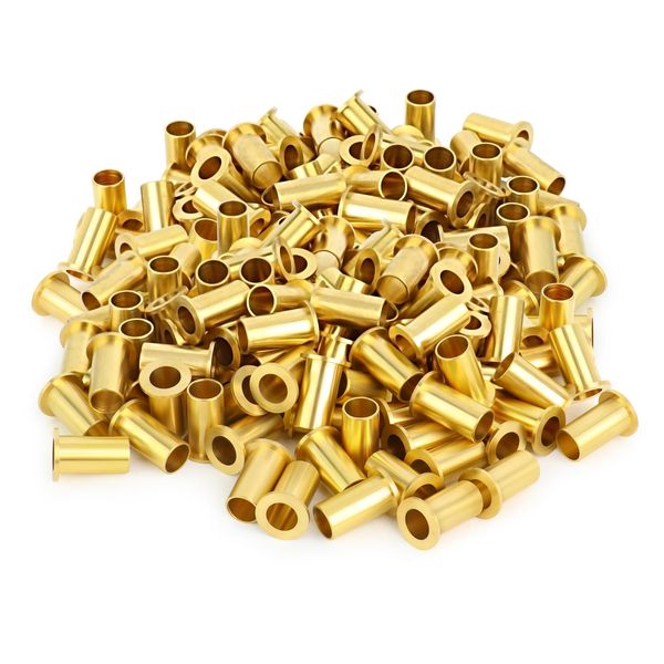 GASHER 100PCS Brass Compression Fitting, Brass Compression Insert Tube Support 1/4" Tube OD