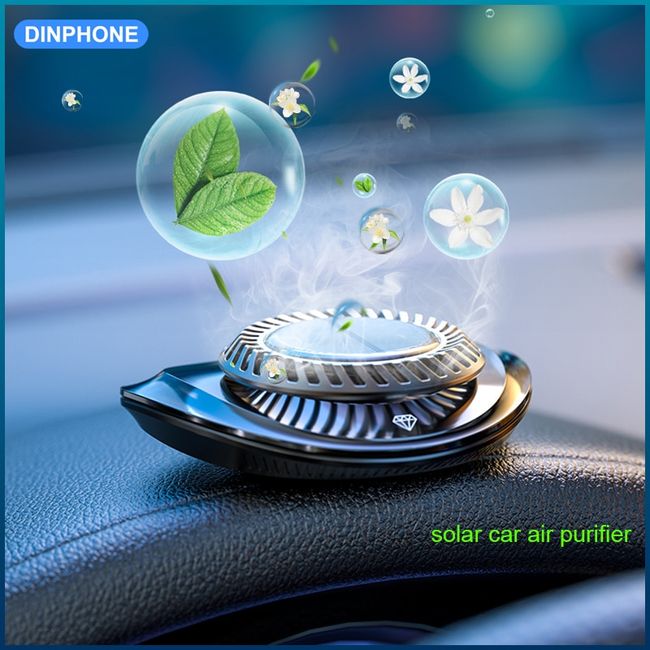Solar Car Air Freshener Long Lasting Rotating Car Aromatherapy Car  Essential Oils Diffusers Aluminum Alloy Interior Accessories