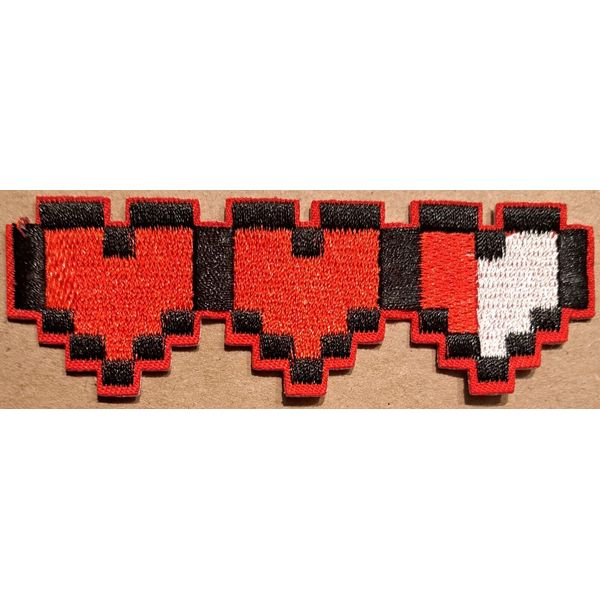 The Legend of Zelda Health Bar 8-Bit Hearts embroidered Iron on patch