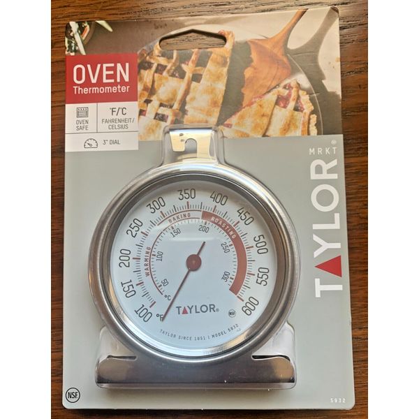 Taylor 5932 Analog Dial Oven Thermometer - Silver