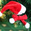 LOOGI Mini Santa Hats Santa Scarf 10pcs, Small Santa Hats Christmas Scarf for Wine Bottles Crafts Ornaments Decor