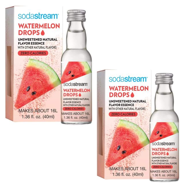 SodaStream Fruit Drops Flavored 1.36 fl oz, Pack of 2 (Watermelon)