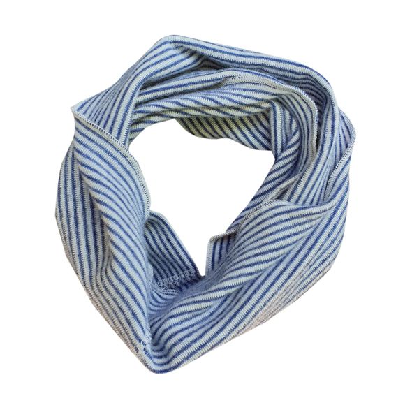 Lilano, Kinder Schlauchschal Ringel, 70% Wolle (kbT), 30% Seide, 210 gr./m² (Blau/Natur, 1 (1-3 Jahre))