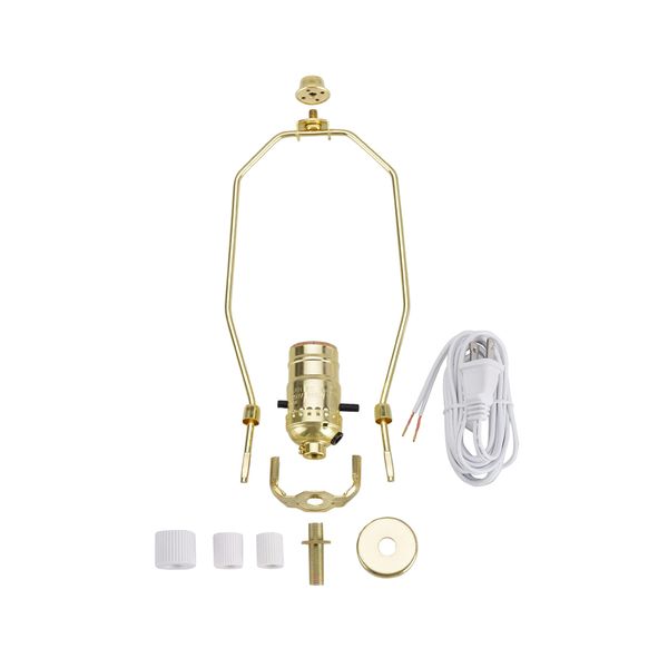 Aspen Creative 21010A, Make-A-Bottle Lamp Kit in Polished Brass, 1 Pack
