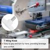sourcing map 10pcs Wing Knobs M6 x 20mm Male Thread Plastic Tee Stud Knobs T Threaded Handles Hand Clamping Tightening Thumb Screws Thumbscrew, White