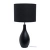 Simple Designs LT2002-BLK Oval Bowling Pin Base Ceramic Table Lamp, Black