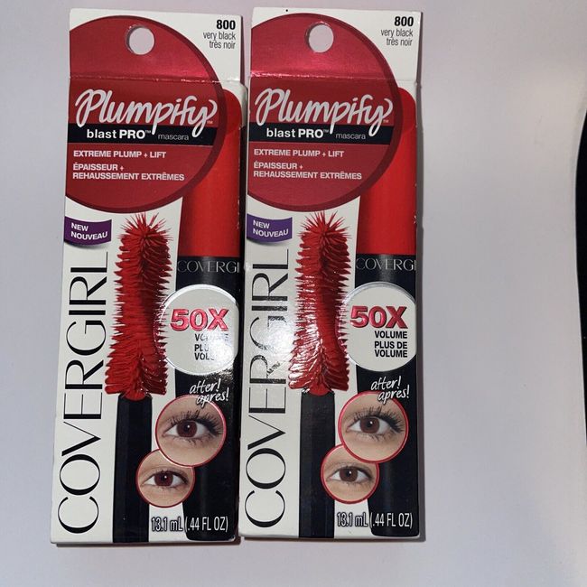 2 mascara lot Covergirl  Plumpify blast Pro Mascara 800 Very Black discontinued