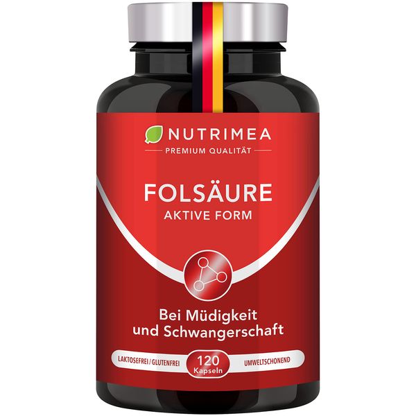 FOLSÄURE⎜Vitamin B9 5-MTHF⎟Schwangerschaft Kinderwunsch⎟unterstützt das Wachstum des Mütterlichen Gewebes⎟Verringert Müdigkeit⎟in Frankreich Hergestellt⎟400 μg Tagesdosis 4 Monatskur