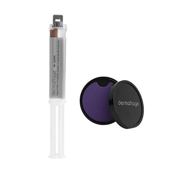 Dermaflage Scar Filler Kit - Dark - Deep Scar Cover and Waterproof Concealer for Acne Scars Wrinkles, and Ice Pick Scars Makeup, 1 mo supply
