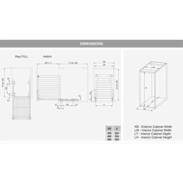 Laundry Basket/Soft Close, Pull Out Storage / 300 400 500mm Blum HETTICH REJS (500mm Blum, Chrome)