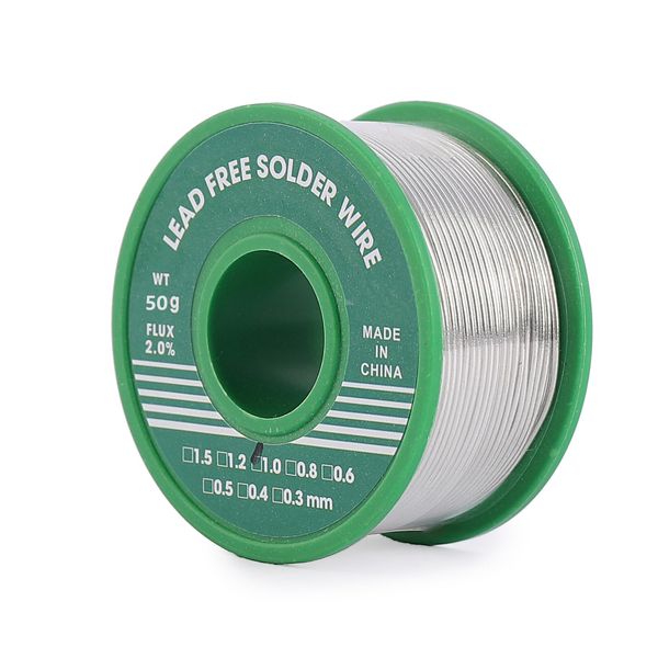 Solder Wire 50g, 1mm Lead Free Solder Wire Sn99 Ag0.3 Cu0.7, Electronics Soldering Wire with Flux for Electronic Electrical Soldering Components Repair and DIY (1mm 50g)