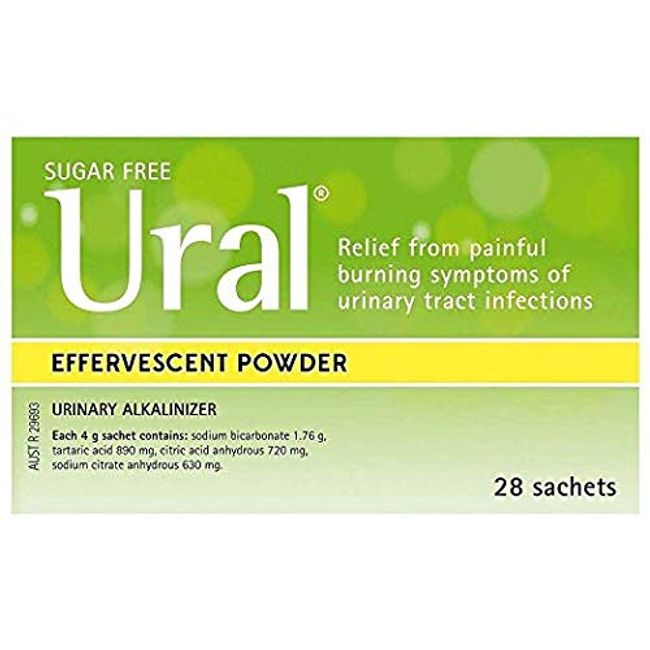 Ural Effervescent Powder 4G * 28 Sachets Urinary Alkalinizer Cystitis Relief