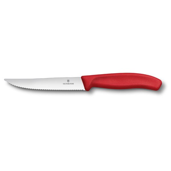 Victorinox Classic 6.7931.12-X1 Swiss Paring Knife, Gourmet Steak Knife, 4.7 inches (12 cm), Red, Serrated Blade, Napoli Pizza