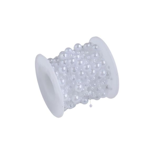 10M White Pearl Beads String Chain.Plastic Pearl Chain for Crafting,Wedding Decoration