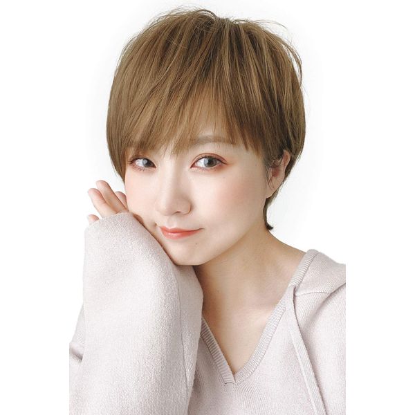 Brightlele hf1284-AC-M Wig, Short, Full Wig, Bob, Natural, Men's Clothing, Short Hair