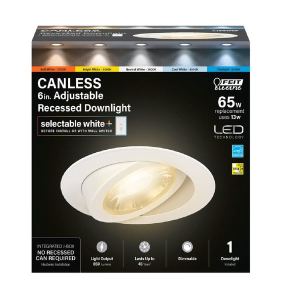 Feit Electric RCS DWNLT ADJ LED 6" 65W