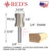 Tideway Carbide PRO LC06051004 5/8" Convex Edging Bit 1/4" shank router bit