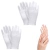 2 Pairs Cotton Moisturizing Gloves Over Night Bedtime White Cotton Cosmetic Inspection Premium Cloth Quality Eczema Dry Sensitive Irritated Skin Spa Therapy Secure Wristband One Size