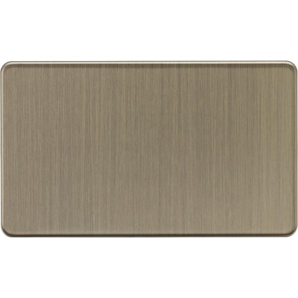 Knightsbridge 2G Blanking Plate - Antique Brass