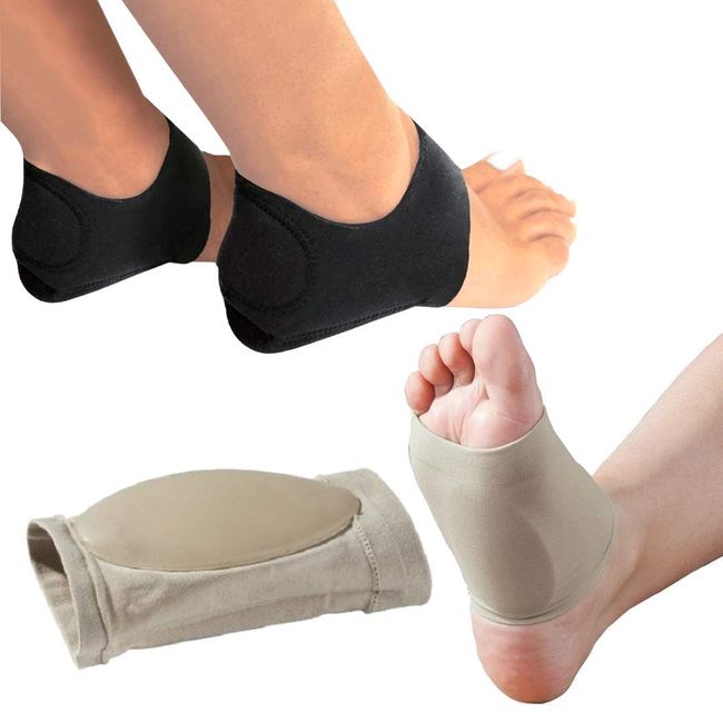 MEDIZED Plantar Fasciitis Relief, Arch Support, Plantar Fasciitis Brace, Arch Support Socks, Plantar Fasciitis, Inserts, Insole, Sock, Orthotic, (COMBO Pack - Beige Arch Sleeve and Black Heel Wrap)