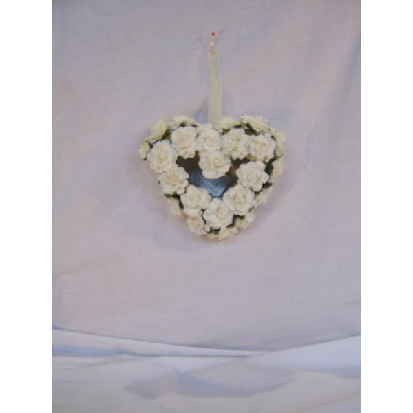 White Paper Flower Heart Decorations By Gisela Graham