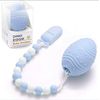 Dino Eggie Egg Teether Baby Teething Toy With Silicone Beaded Pacifier Holder