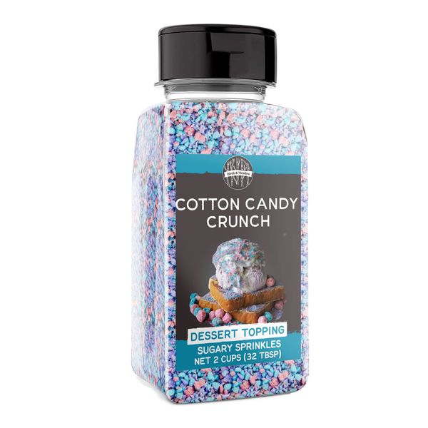 Birch & Meadow 2 Cups of Cotton Candy Crunch, Ice Cream Topping, Dessert Topper