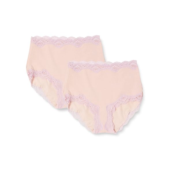 [Shape Zone] Beautiful Pelvic Cotton Panties, Pink, M-L, Set of 2