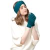 BYOS Winter Solid Toasty Warm Fleece Lined Knit Gloves & Headband 2 PCs Set