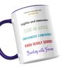 Personalised Emoji 11oz Mug Featuring Jeans Dark Purple