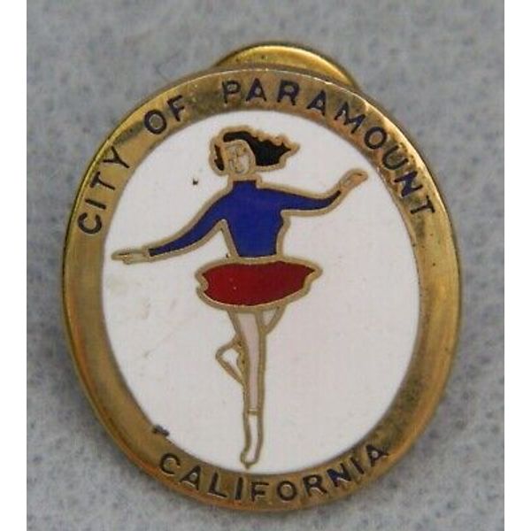 Pin Ice Skating City of Paramount Ca. Vintage