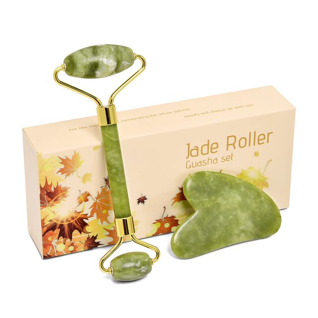 Women's Beauty Tools Jade Roller Two Piece Set Natural Jade For Face - Reduce Wrinkles and Age Puffy Eyes, Firms Skin