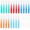 Interdental Brushes, Soft Dental Brushes, Dental Floss Brush, Mini Teeth Brushes, for Cleaning Gaps Between Teeth (0.8mm, with Floss Picks) (0.8mm, 40)