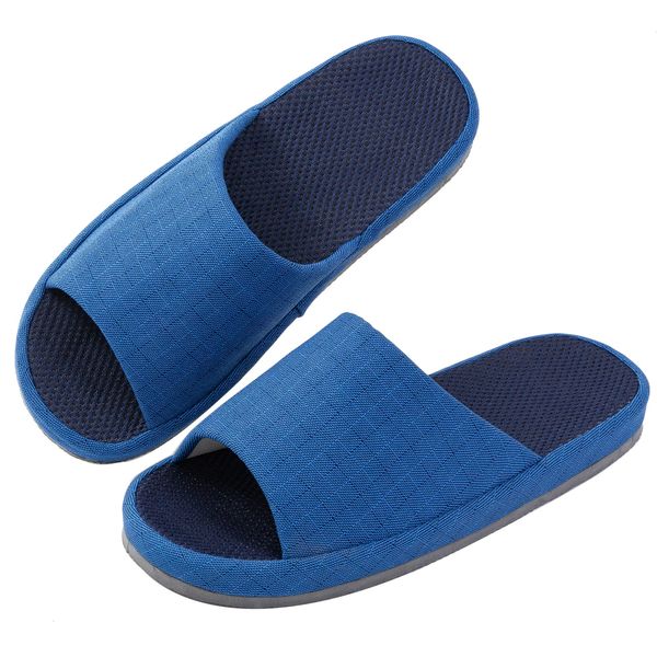 KOCOTA Mesh Cooling Material Comfort Slippers, Thick Bottom, Open Front, Breathable, No Stuffiness, (Mesh Material) Blue