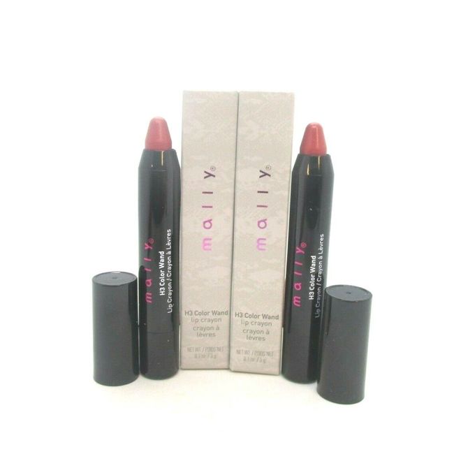 Lot / 2 Mally H3 Color Wand Lip Crayon ~ Rosy Outlook ~ 0.1 oz (x2 ) ~ BNIB