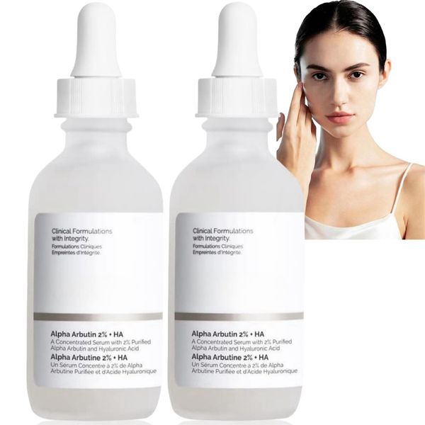 2PCS Alpha Arbutin 2% + Hyaluronic Acid,Hyaluronic Acid Serum for Face,Arbutin Serum Dark Spots Removal,Alpha Arbutin Serum for Pigmentation,Serum Stain Resistant,Anti-Wrinkle Serum,Brightening Serum