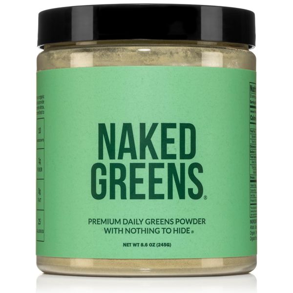 NAKED nutrition Super Greens Powder Organic Greens Supplement - Only 10 Premium Ingredients - Vegan, Non-GMO, Prebiotic and Probiotic - 35 Servings