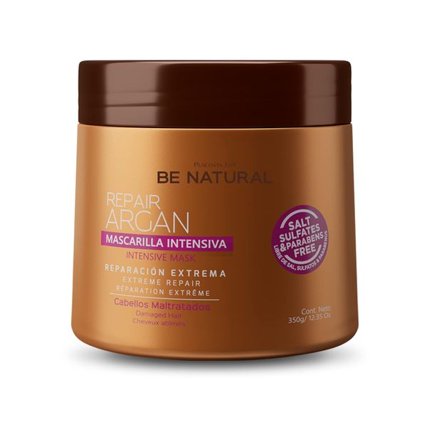 PLACENTA LIFE BE NATURAL REPAIR ARGAN Mask with Argan Oil For Damaged Hair - Total repair, shiny hair (350 gr/ 12.35 oZ)