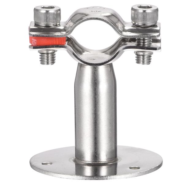 sourcing map Wall Mount Ceiling Mount Pipe Support, 304 Stainless Steel Adjustable Pipe Strap Clamp for 19-22mm Pipe