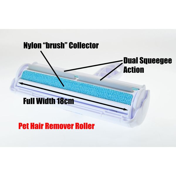 Pet Hair Removal Roller Double Squeegee Reuseable Easy Empty Dogs Cats Carpets