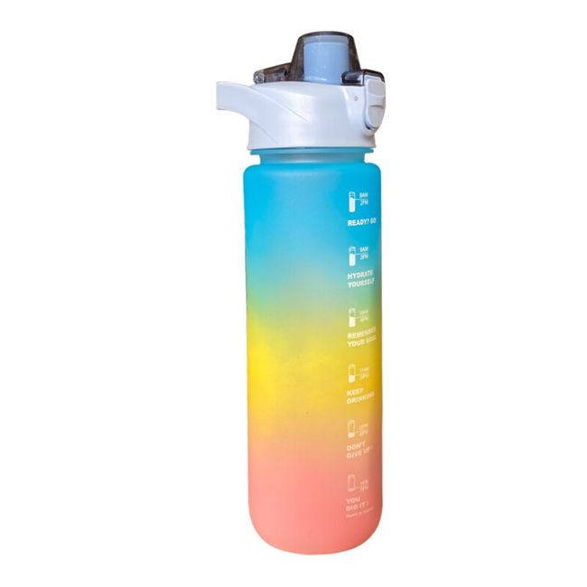 1 Liter Sports Water Bottle with Straw and Handle for School Teen Girls  Boys Water Bottles with Time Scale Frosted Leakproof