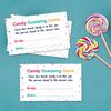 Candy Guessing Game Cards, Games Activities and Decorations, 50-Pack.