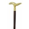 Vintage Crocodile Solid Handle Brass Designer Brown Wooden Walking Stick Cane